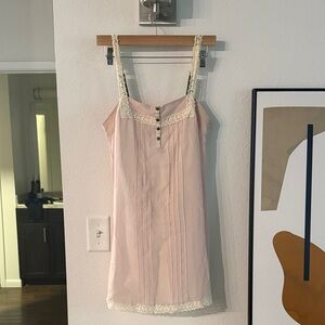 Kimchi Blue (bought in Anthropology) Blush Chemise with Lace Accents